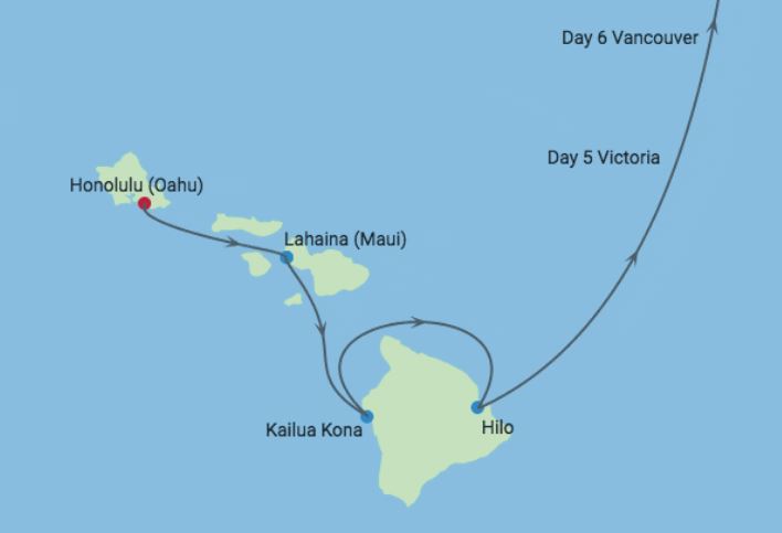 Go For Cruise - Hawaii Cruise 2023 - route
