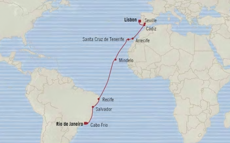 Brazilie Cruise 2018 - Route