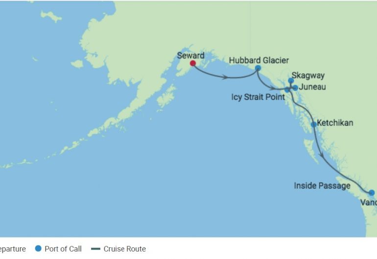 Alaska Rondreis en Cruise 2021 - Route Cruise