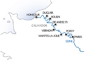 Normandië Riviercruise 2021 - route