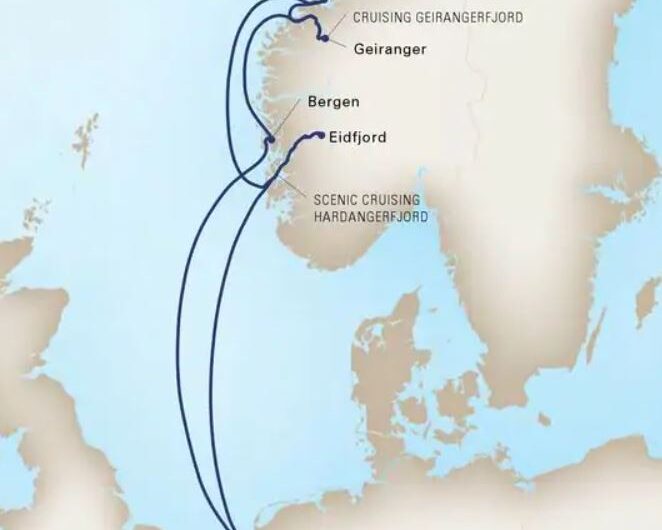 Noorse Fjorden HAL Cruise I 2022 - Route