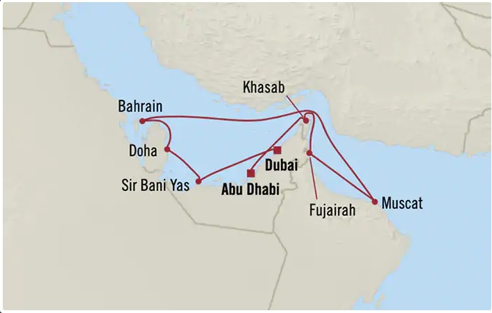 Dubai Deluxe Cruise 2022 Route