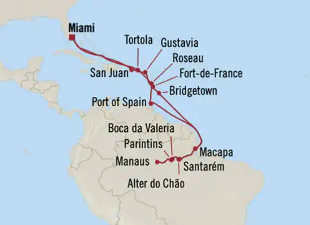 Amazone Deluxe Cruise 2023 - Route