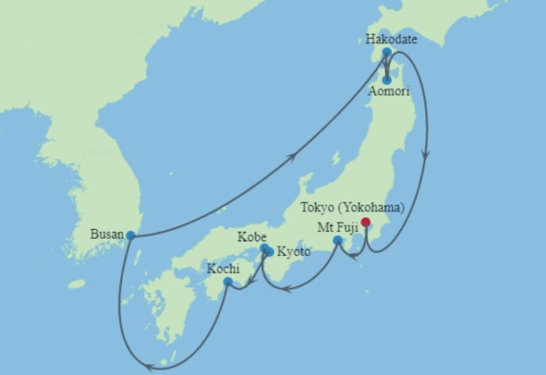 Japan Cruise 2024 Route