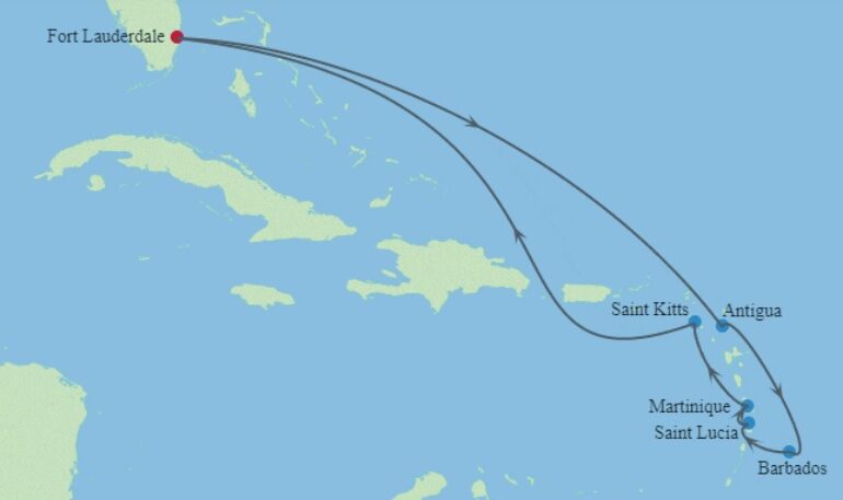 Caribische Celebrity Cruise 2024 Route