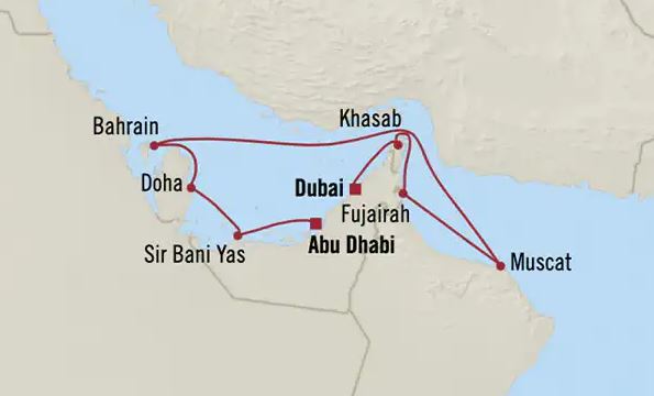 Dubai Deluxe Cruise 2024 - Route