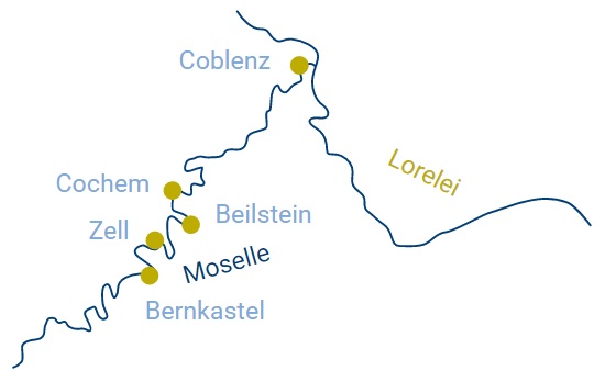 Moezel Riviercruise 2023 Route